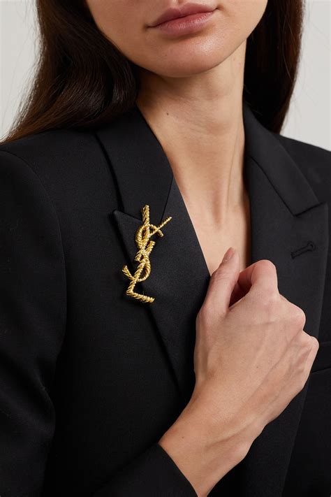 gold ysl pin|YSL brooches for women.